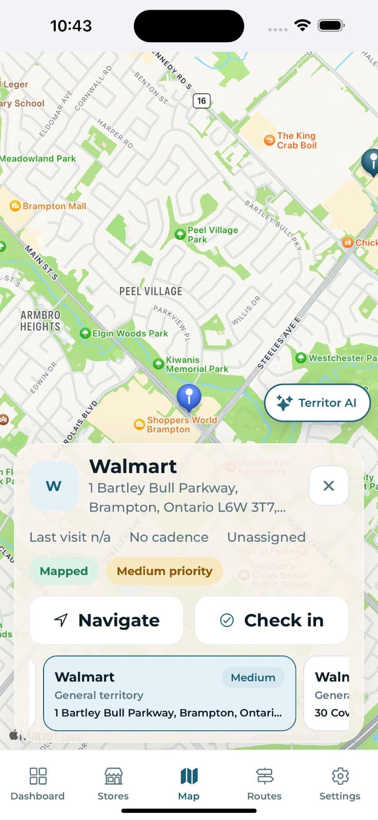 Territory Pilot — store map view